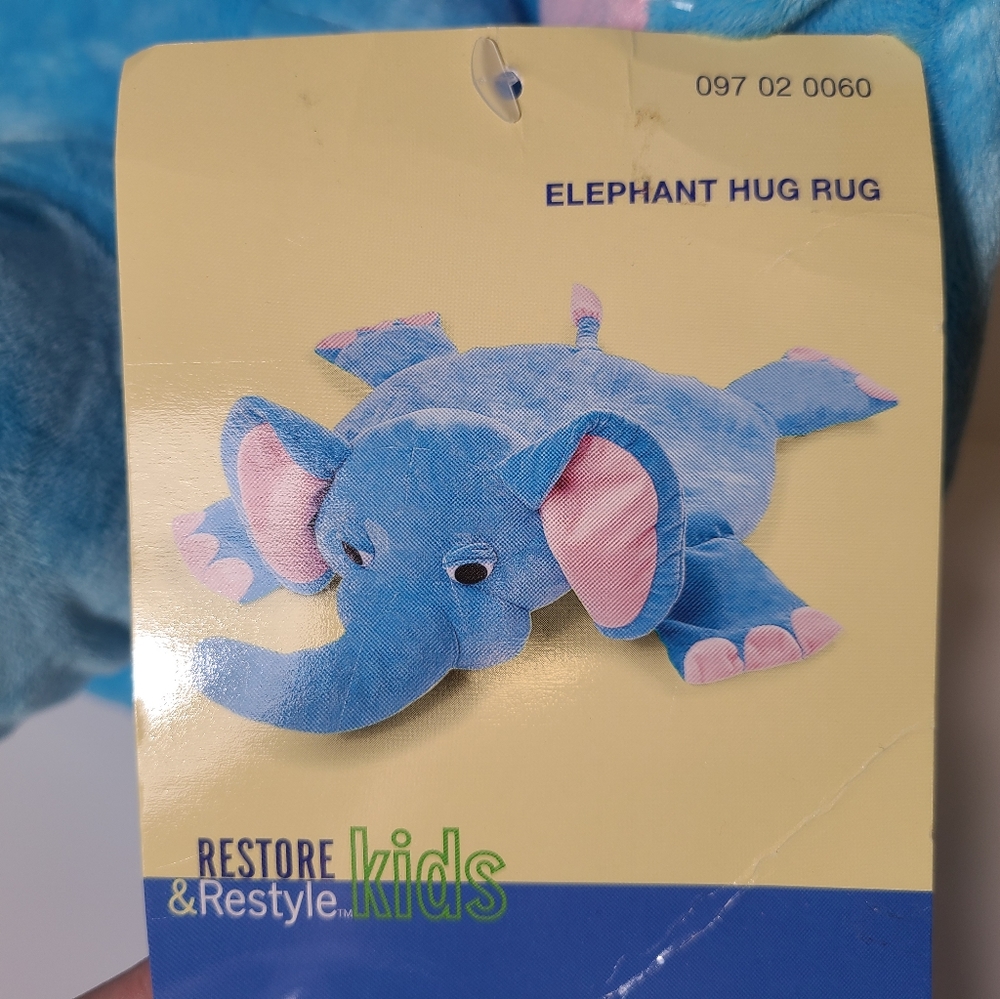 Blue Elephant Plush Kid Baby Blanket Pillow Decor